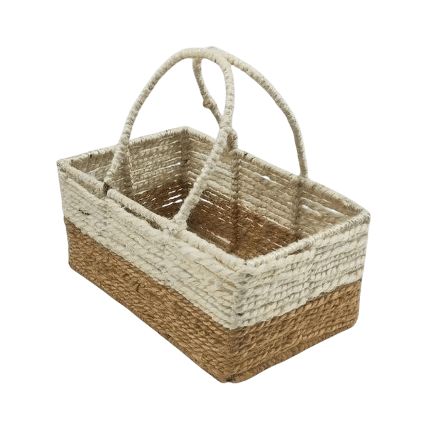 IRON & JUTE BASKET HOLDER (COLOR)